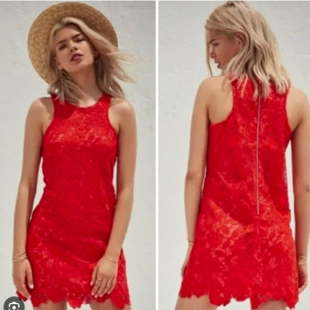 Lovers + Friends Red Laceini Dress Size XS